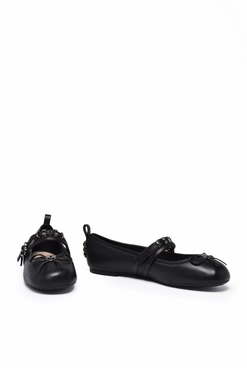 Leather Ballerinas - Black