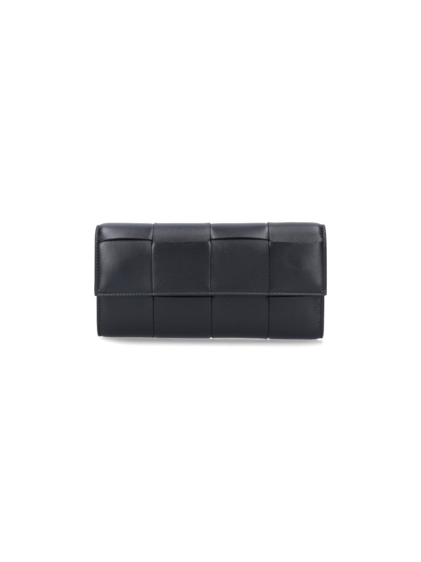 Padded Grid Pattern Long Wallet