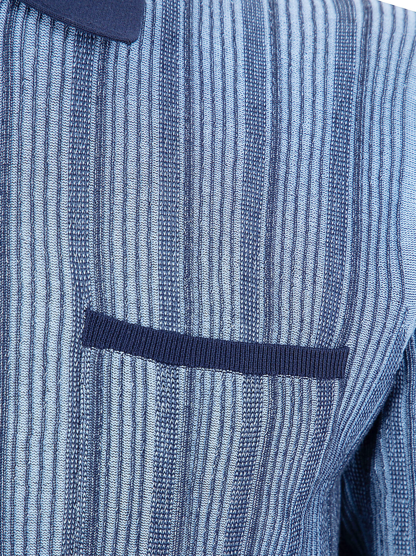 Textured Stripe Polo Shirt with Chest Pocket Detail