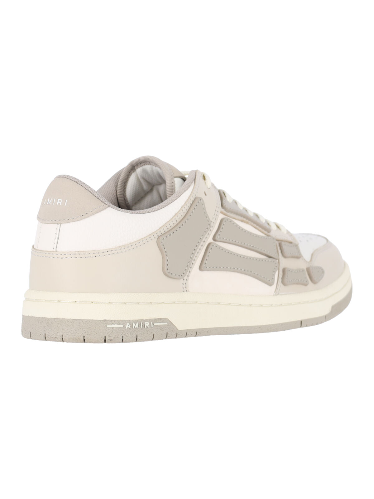 White Layered Perforated Low-Top Sneakers