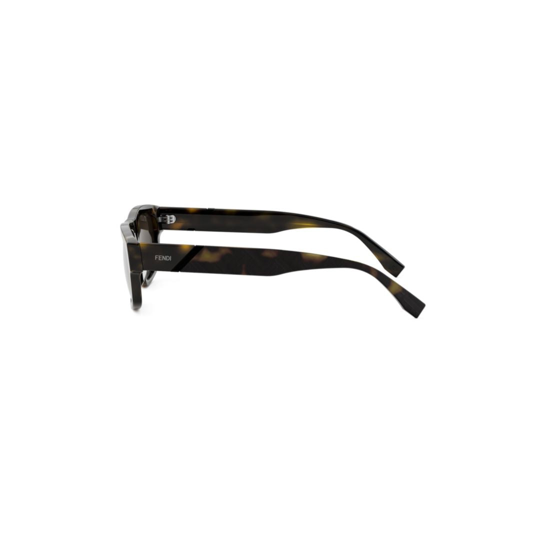 Fe40157i Rectangular Tortoiseshell Acetate Sunglasses