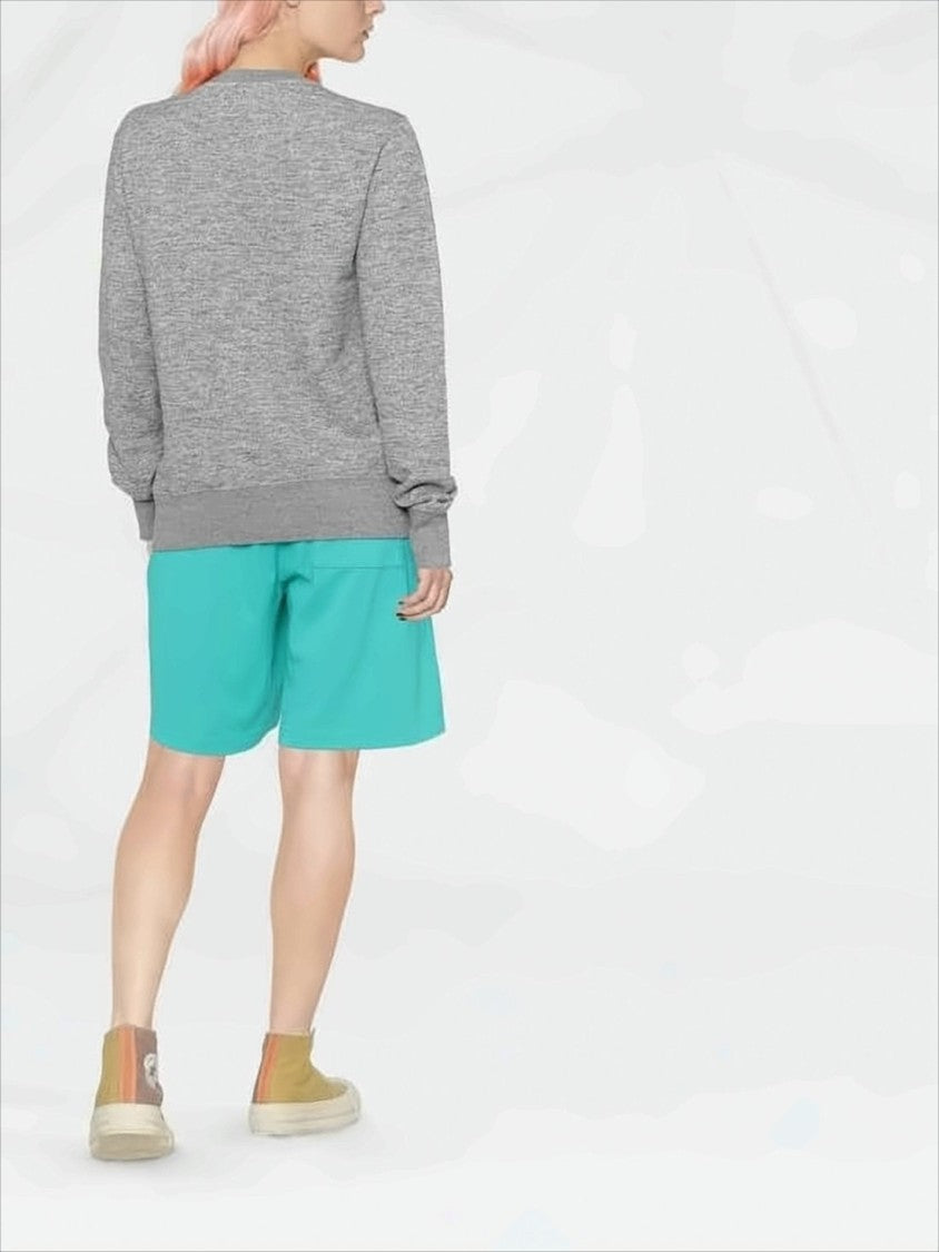 Heathered Grey Long-Sleeved Sweatshirt with Ribbed Detailing