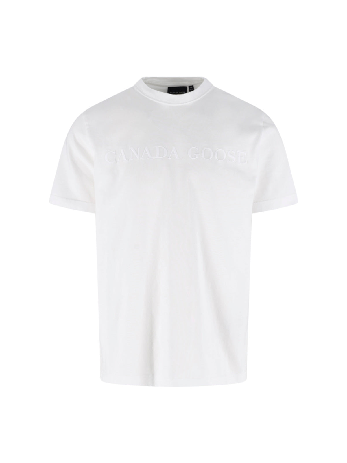 White Plain Embossed Cotton Logo T-shirt