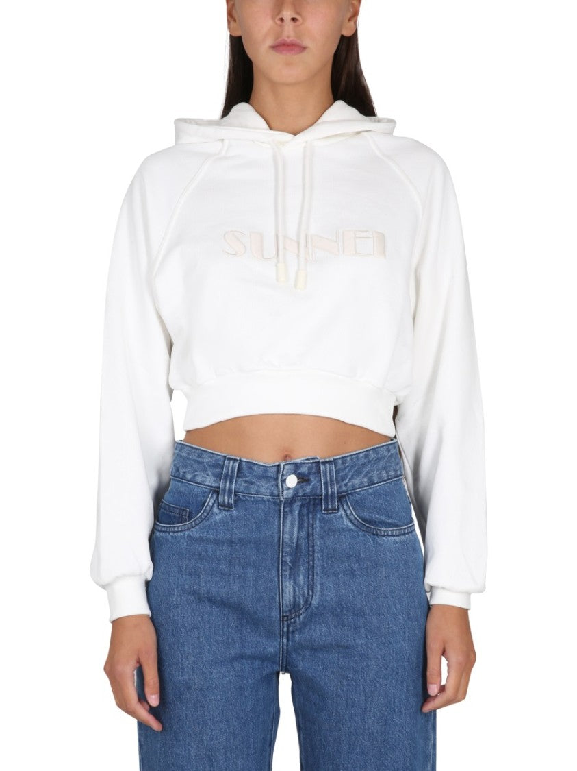 Cropped Hoodie With Drawstring