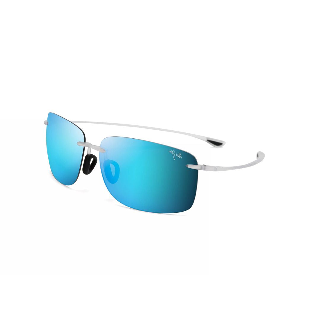 Hema Rimless Sunglasses with Blue Mirrored Lenses