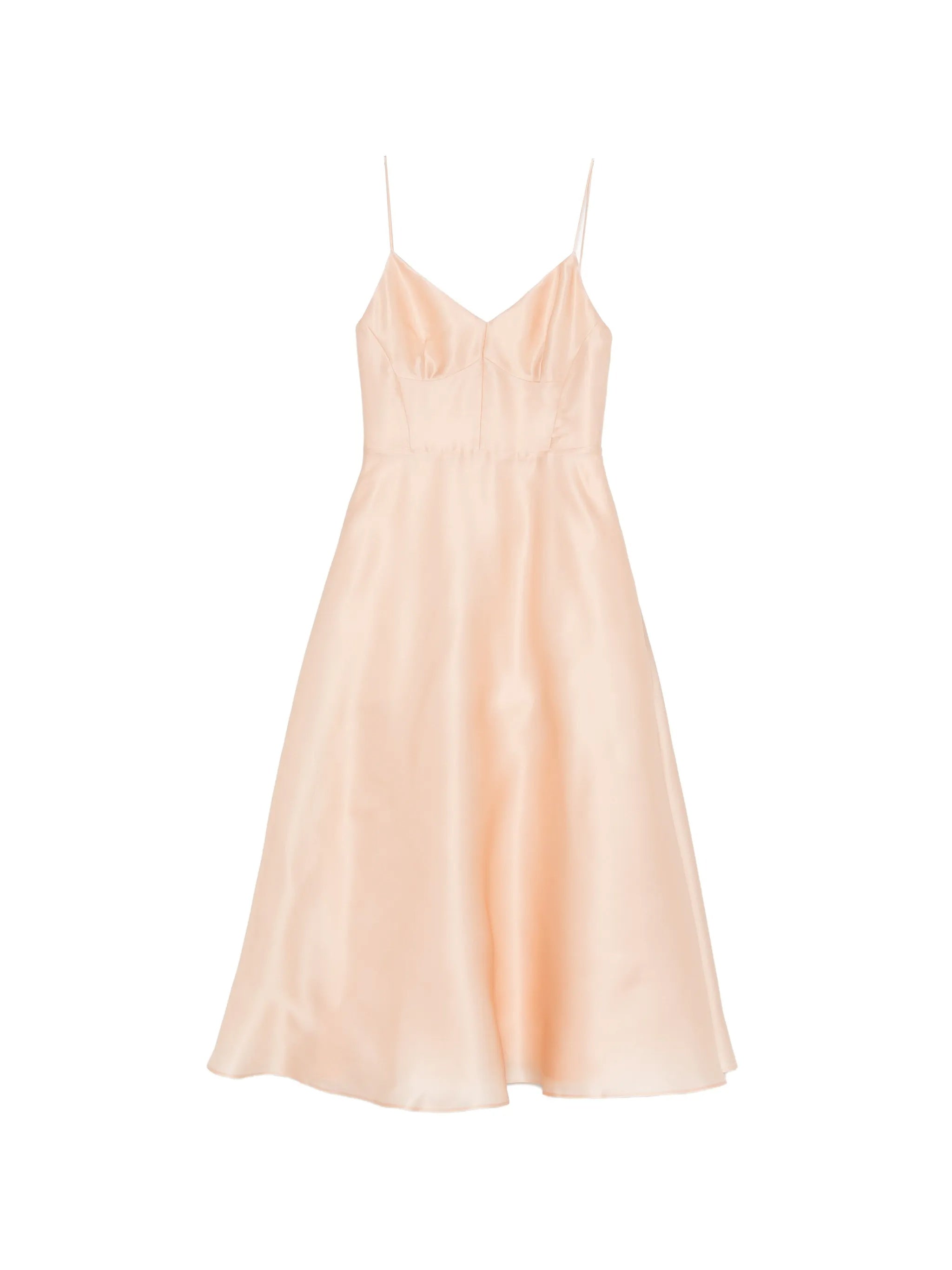 Light Peach Abito Midi Silk Dress
