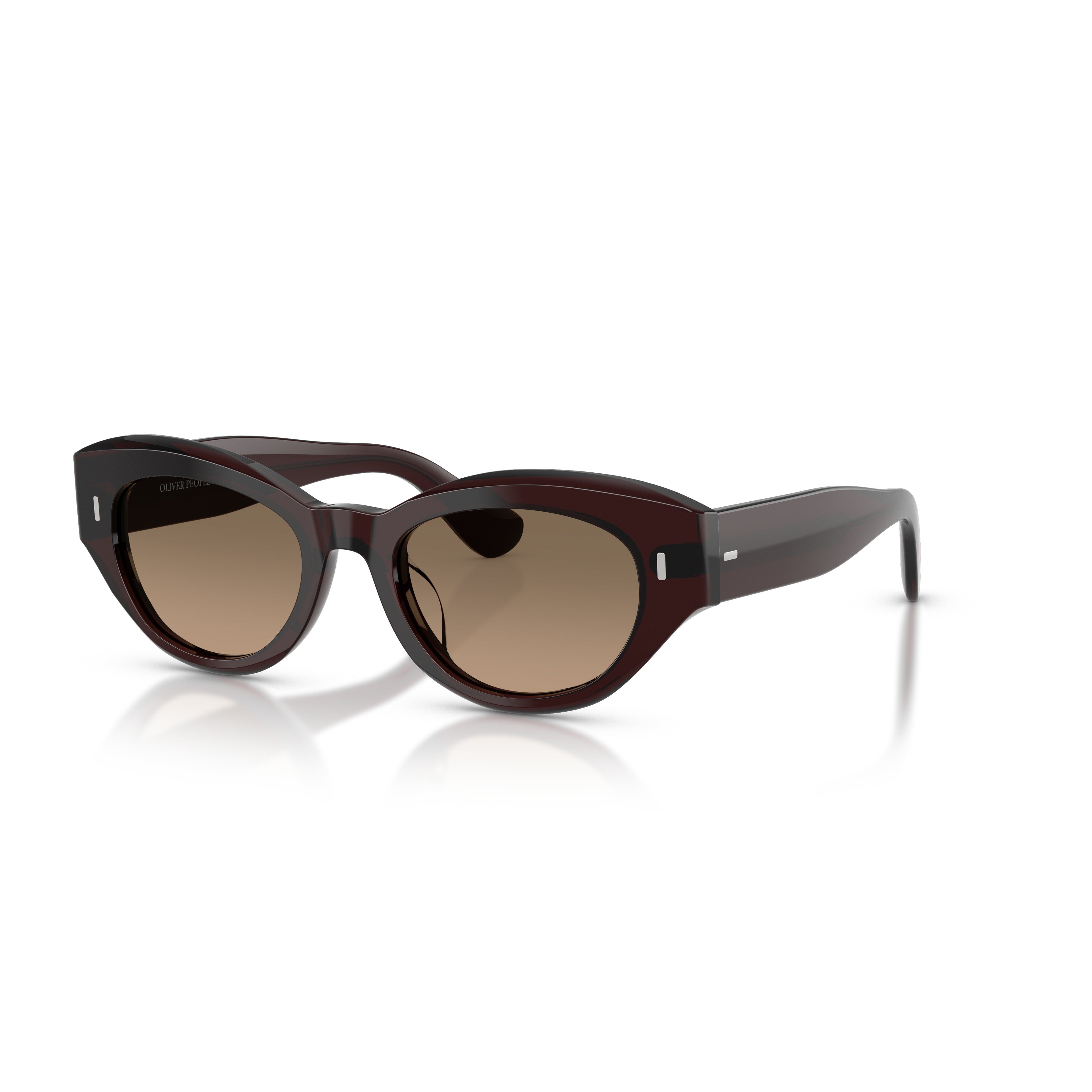 0ov5615su Rounded Cat-Eye Sunglasses with Glossy Acetate Frame