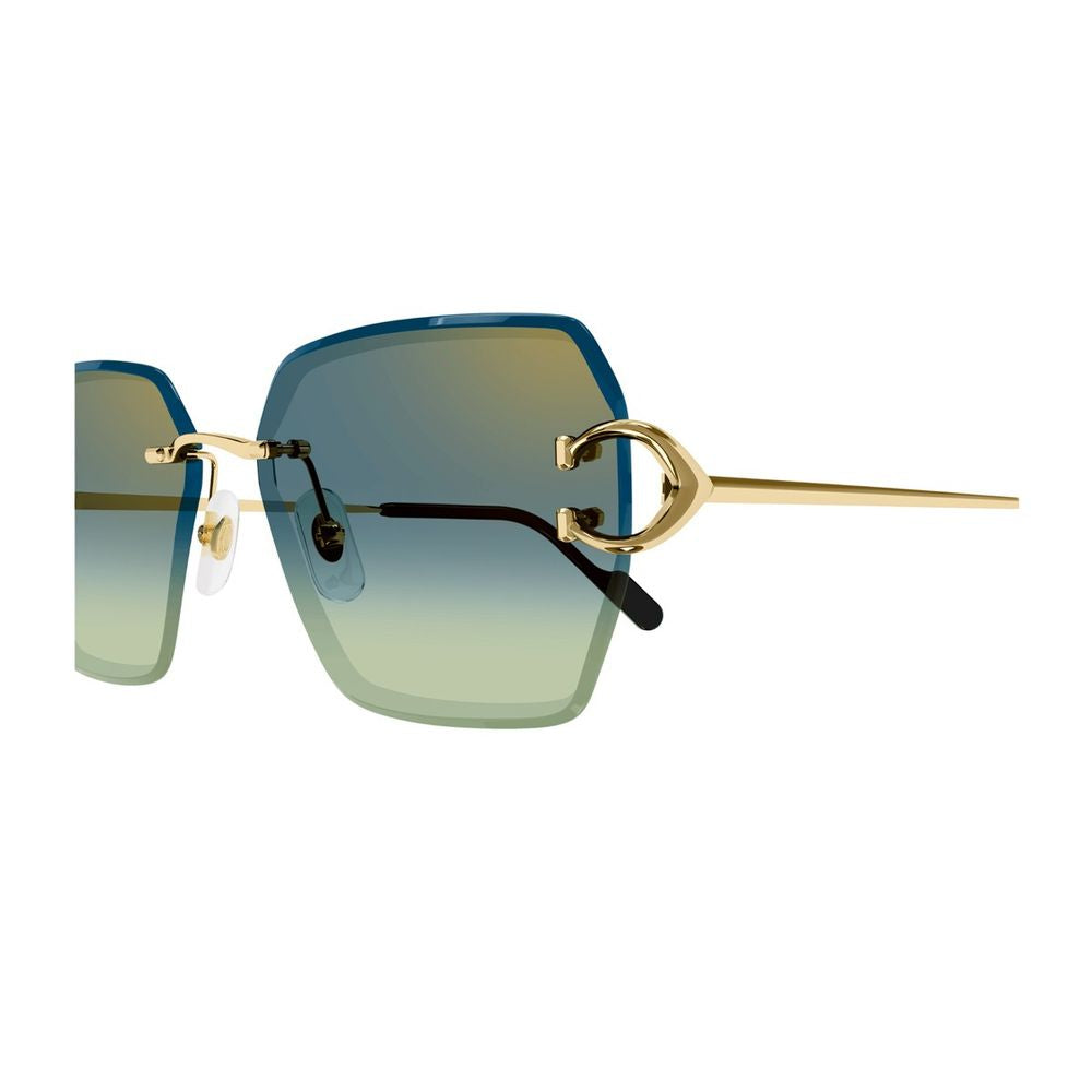 Gold-Tone Rimless Oversized Square Sunglasses