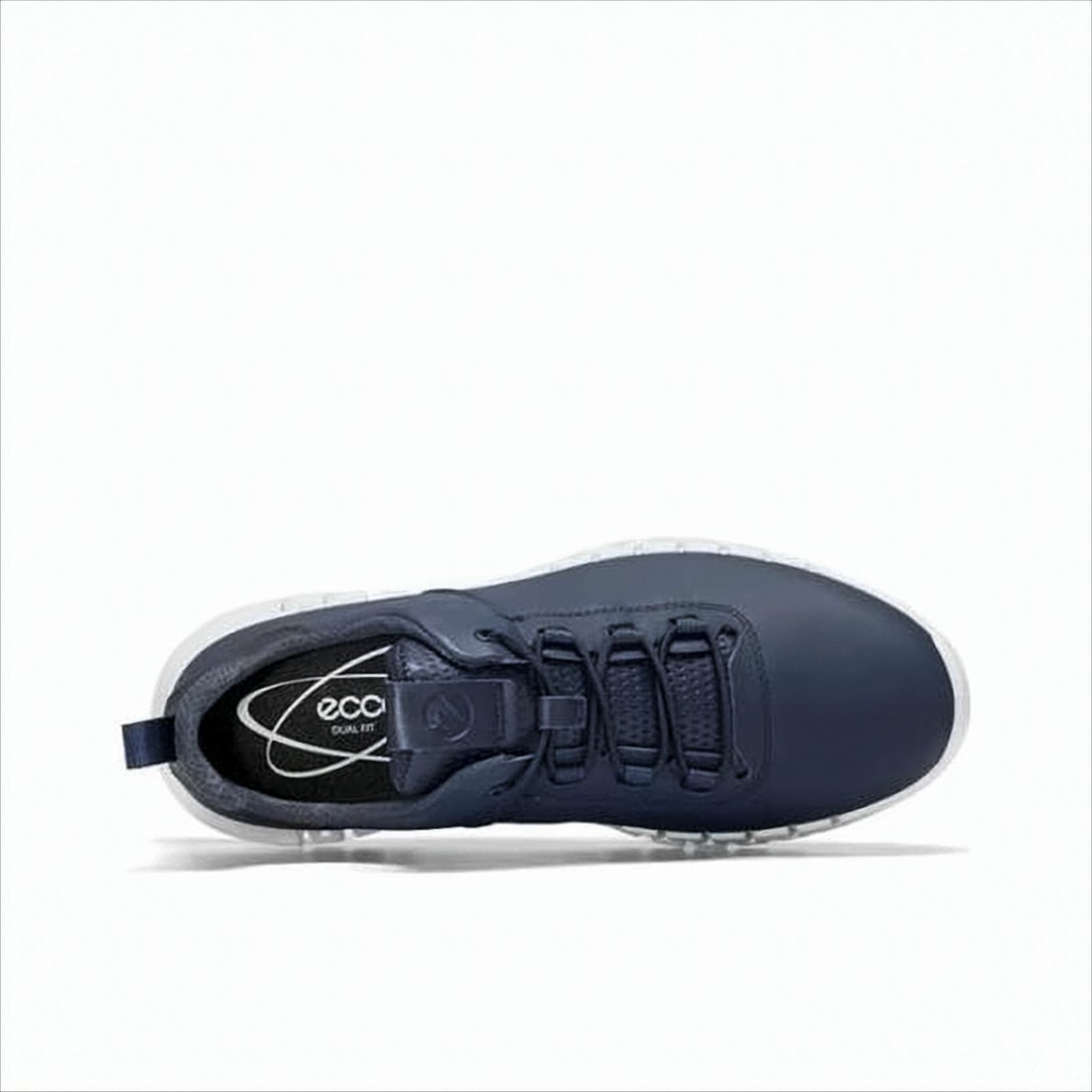 Navy Leather Sneakers with Contrast Sole
