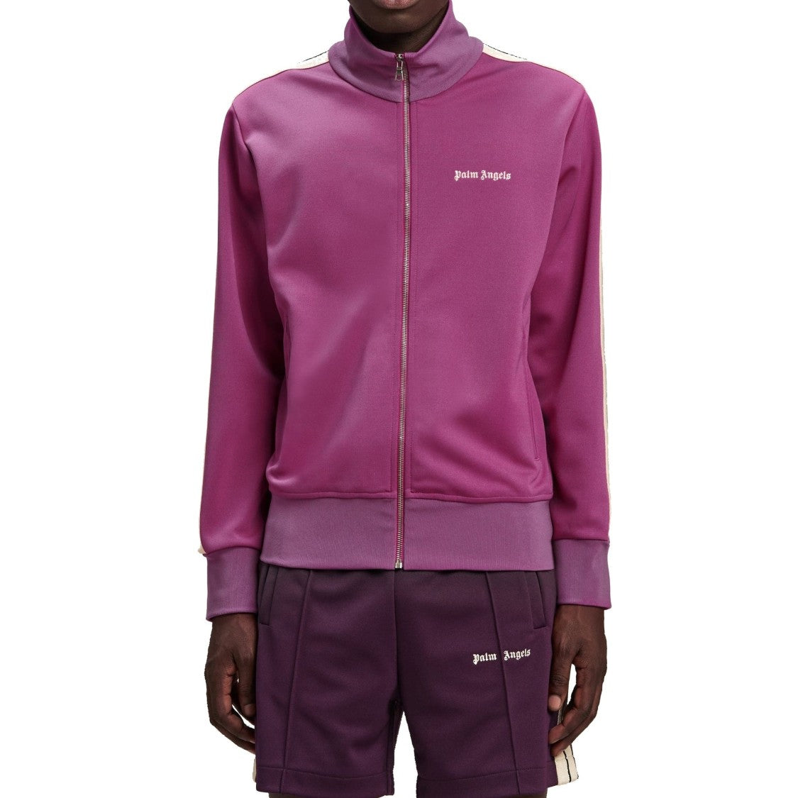 Purple Track Sweatshirt With Embroidered Logo