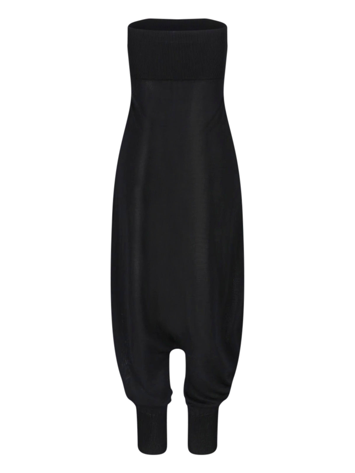 Black Strapless Voluminous Harem Dress