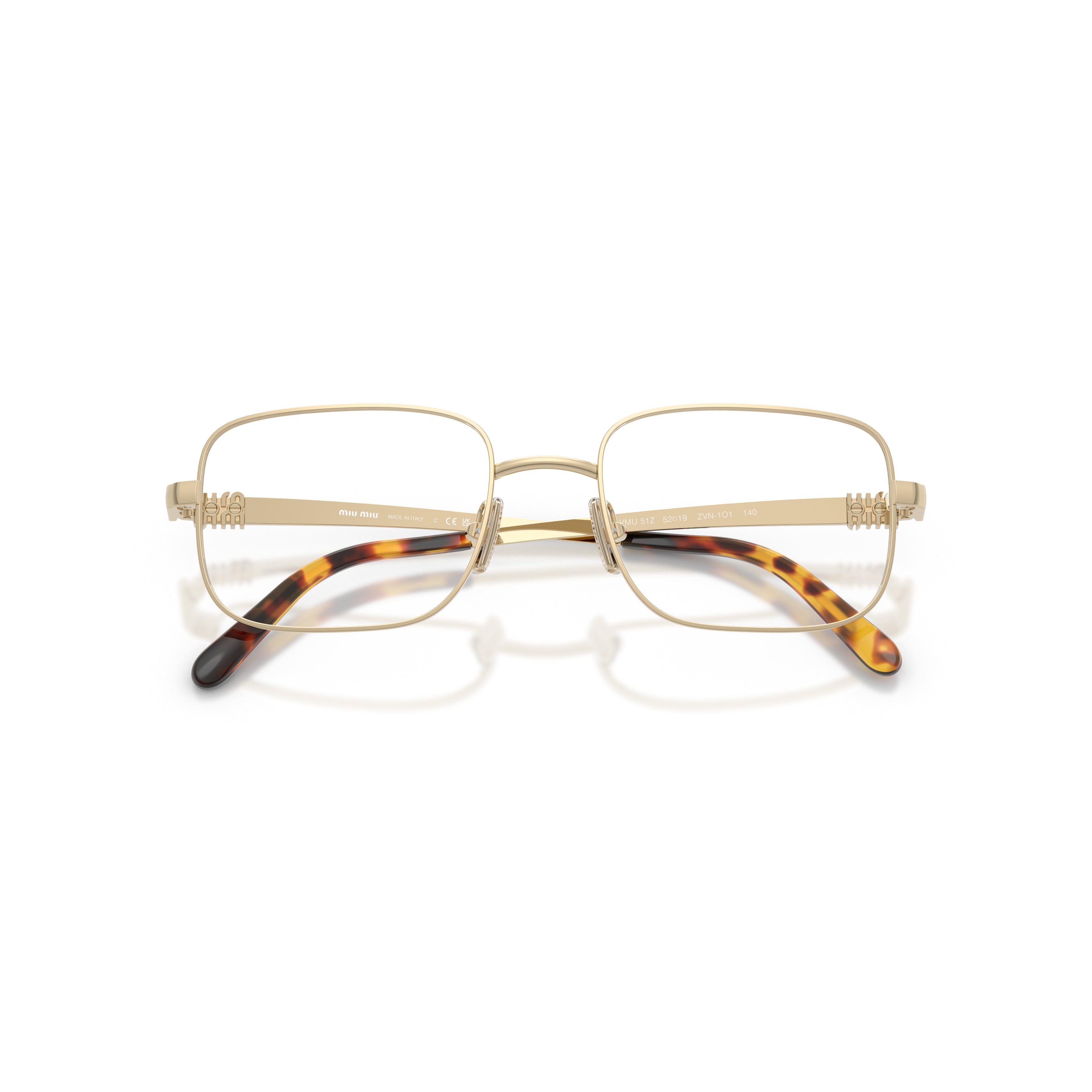0mu 51zv Rectangular Gold-tone Metal Sunglasses