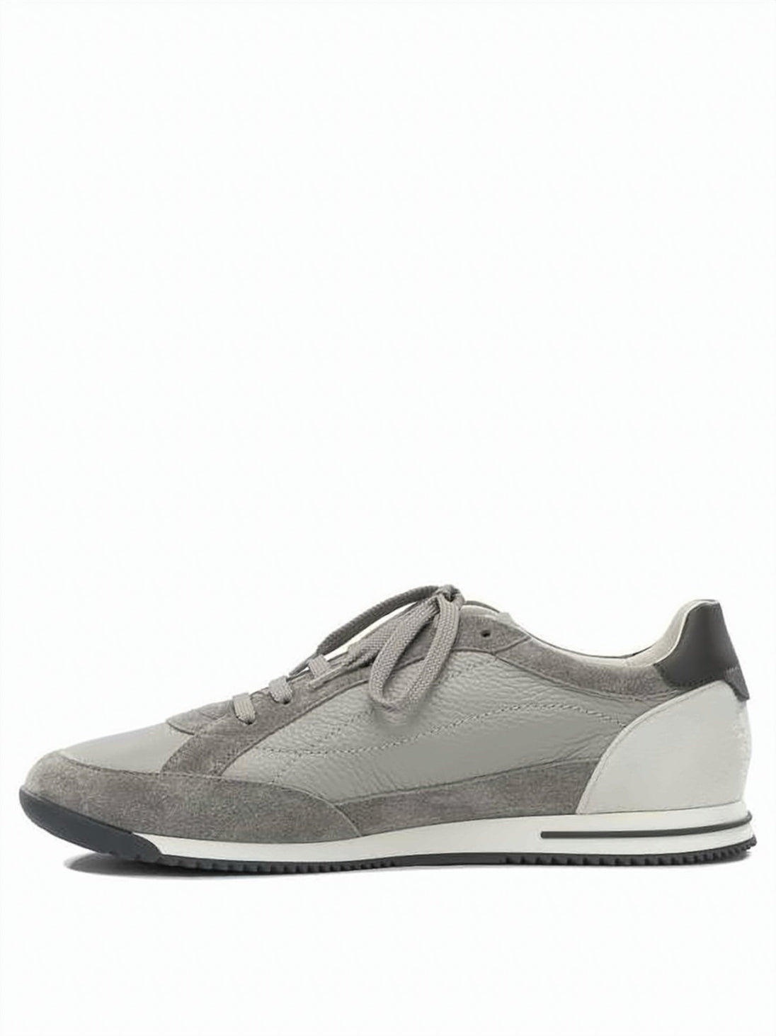 Deerskin and Suede Sneakers with Textured Panels