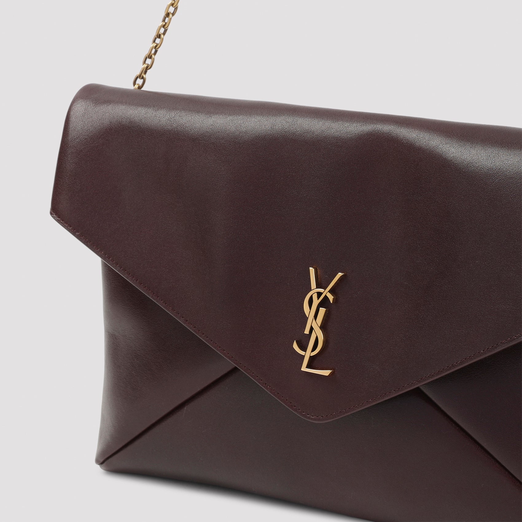 Envelope-Style Handbag In Smooth Dark Calf Leather