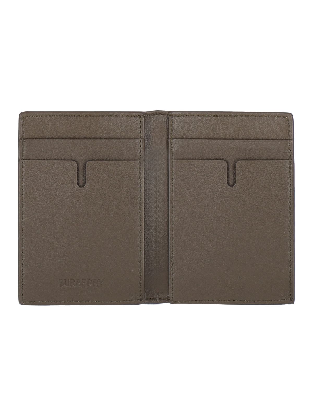 "Check" Bi-Fold Card Holder, In Beige Fabric