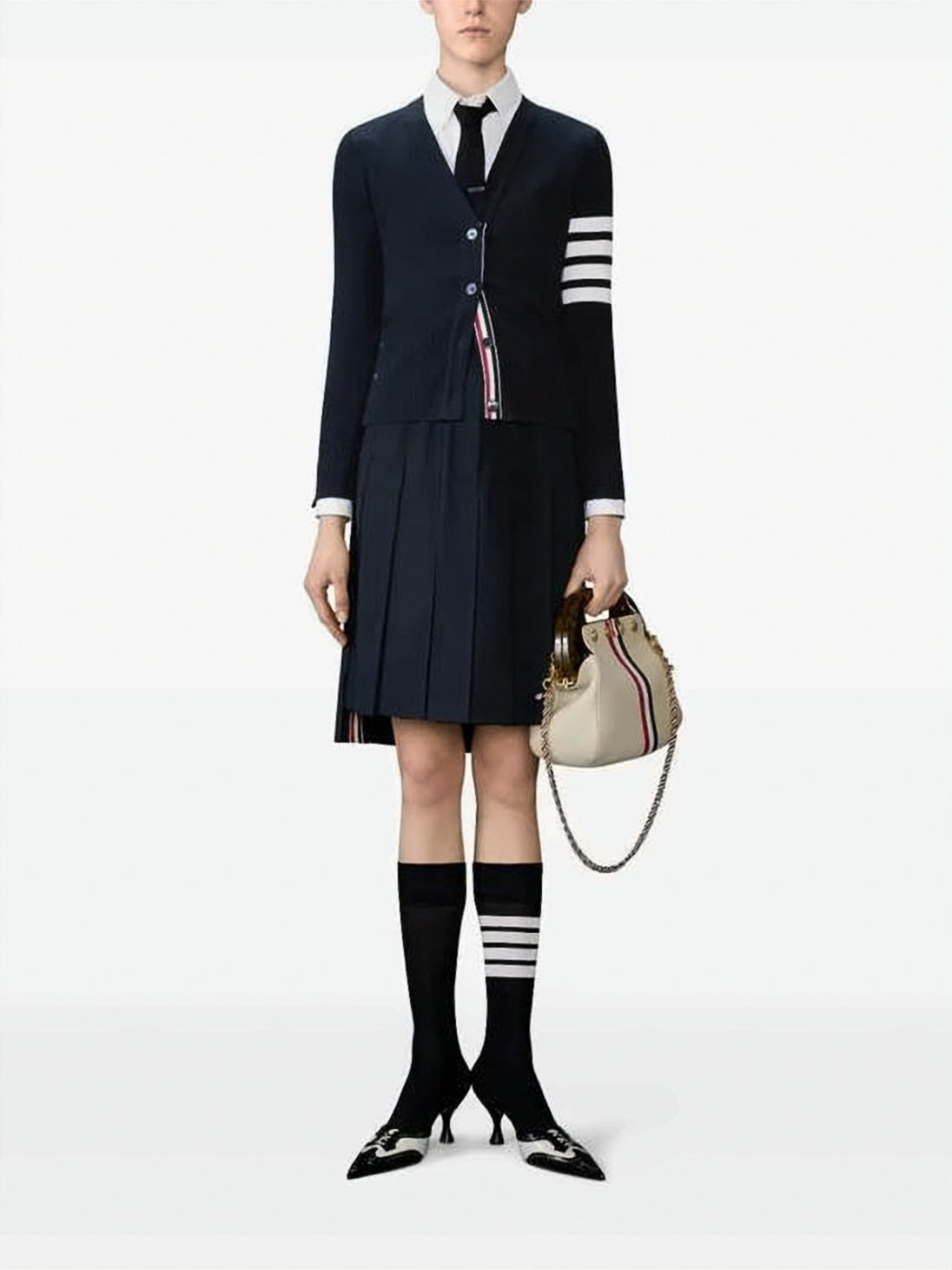 Structured Pleated Cotton Skirt