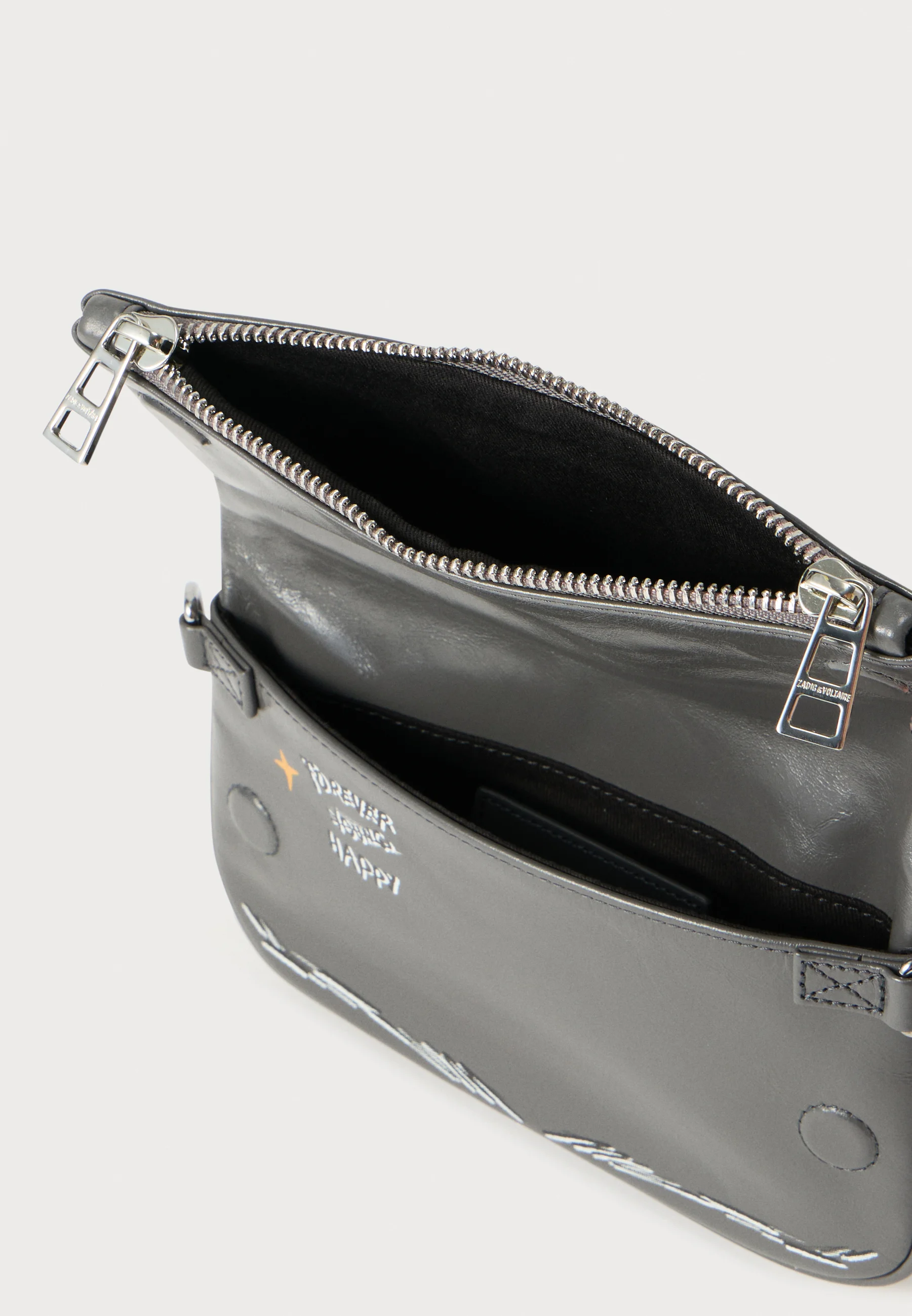 Rectangular Clutch Bag with Graffiti Prints