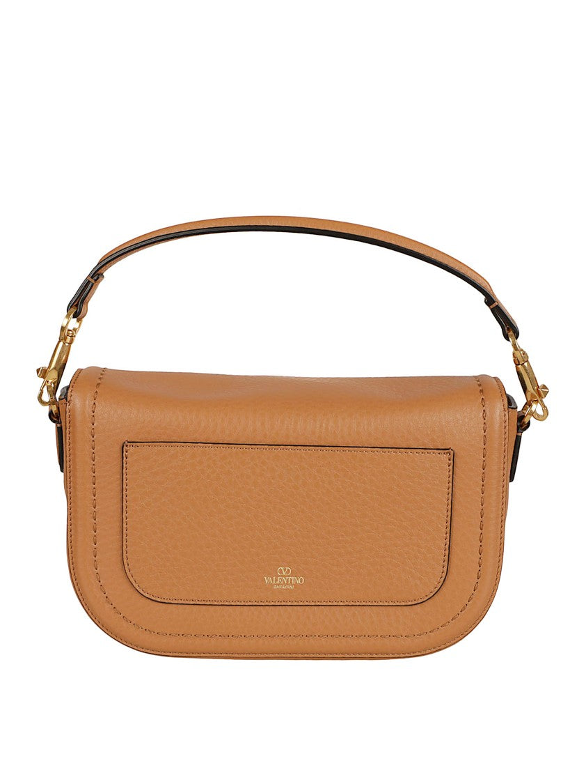 Almond Beige Calf Leather Alltime Shoulder Bag
