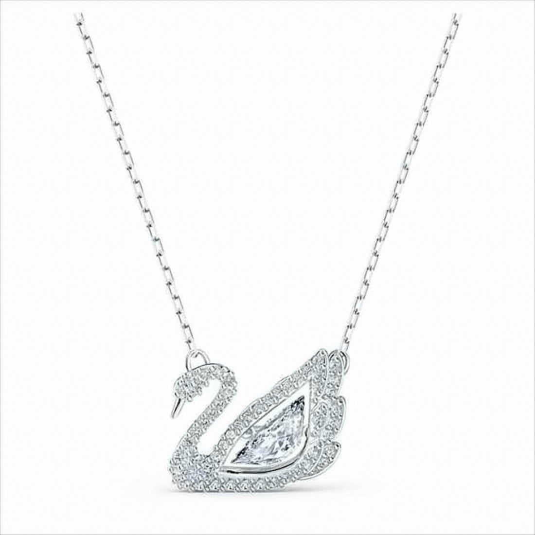 Swan-Shaped Necklace with Sparkling Crystal Pendant