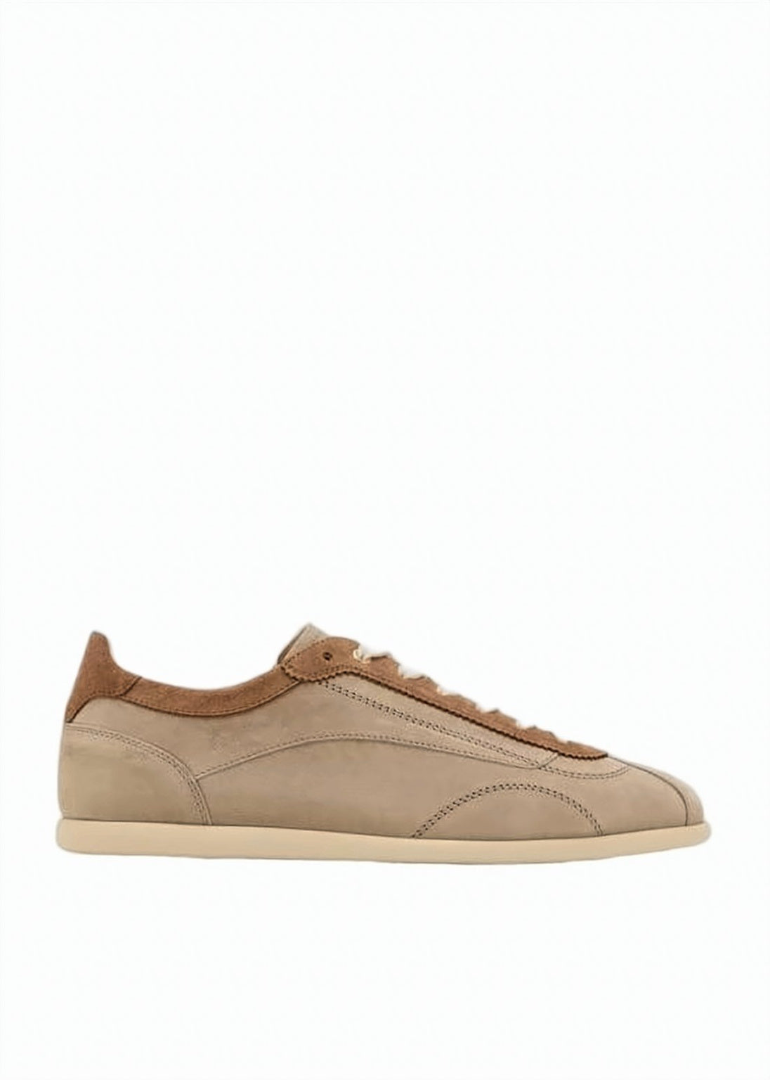 Smooth Calf Leather Sneakers With Suede Collar
