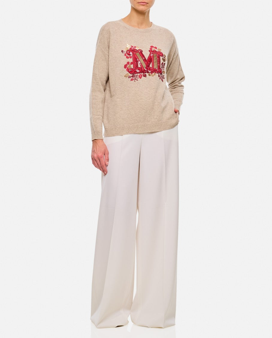 White Ninfa Wide Leg Trousers