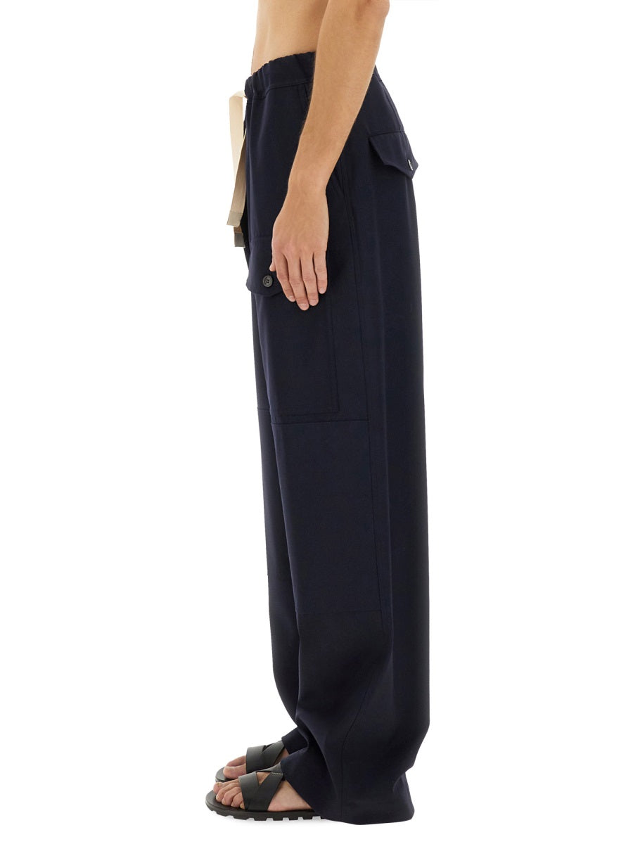 Straight Leg Cotton Pants With Clean Design
