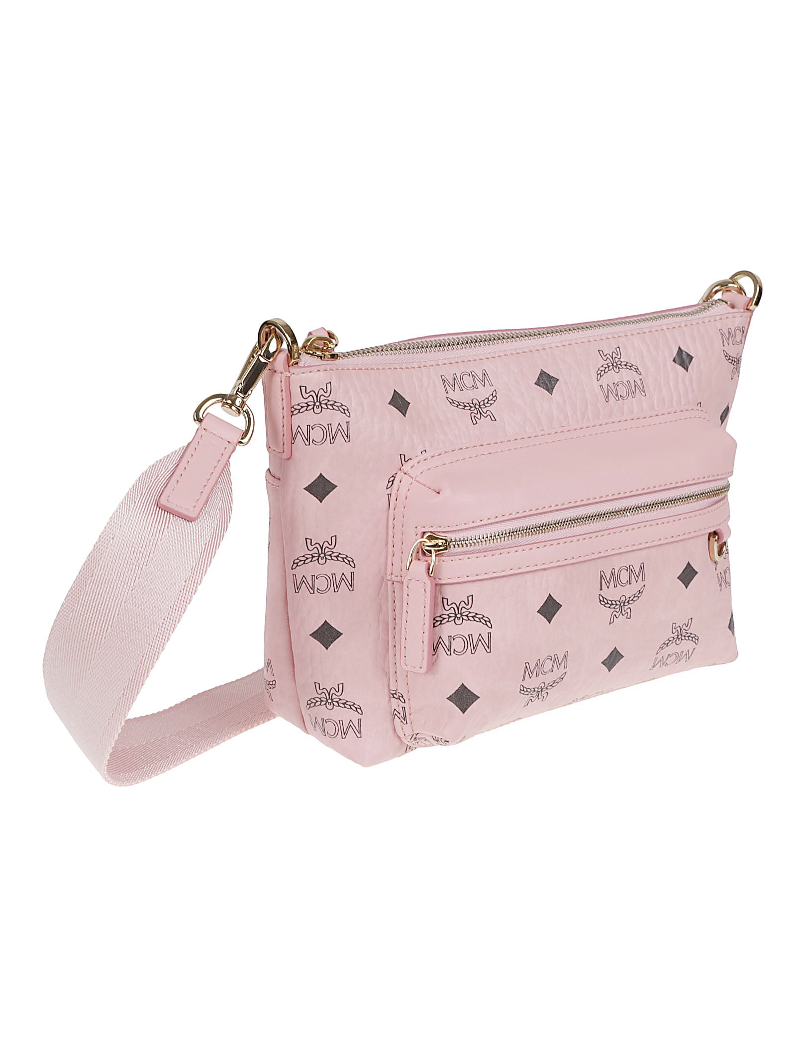 Rectangular Crossbody Bag with Visetos Print and Adjustable Strap
