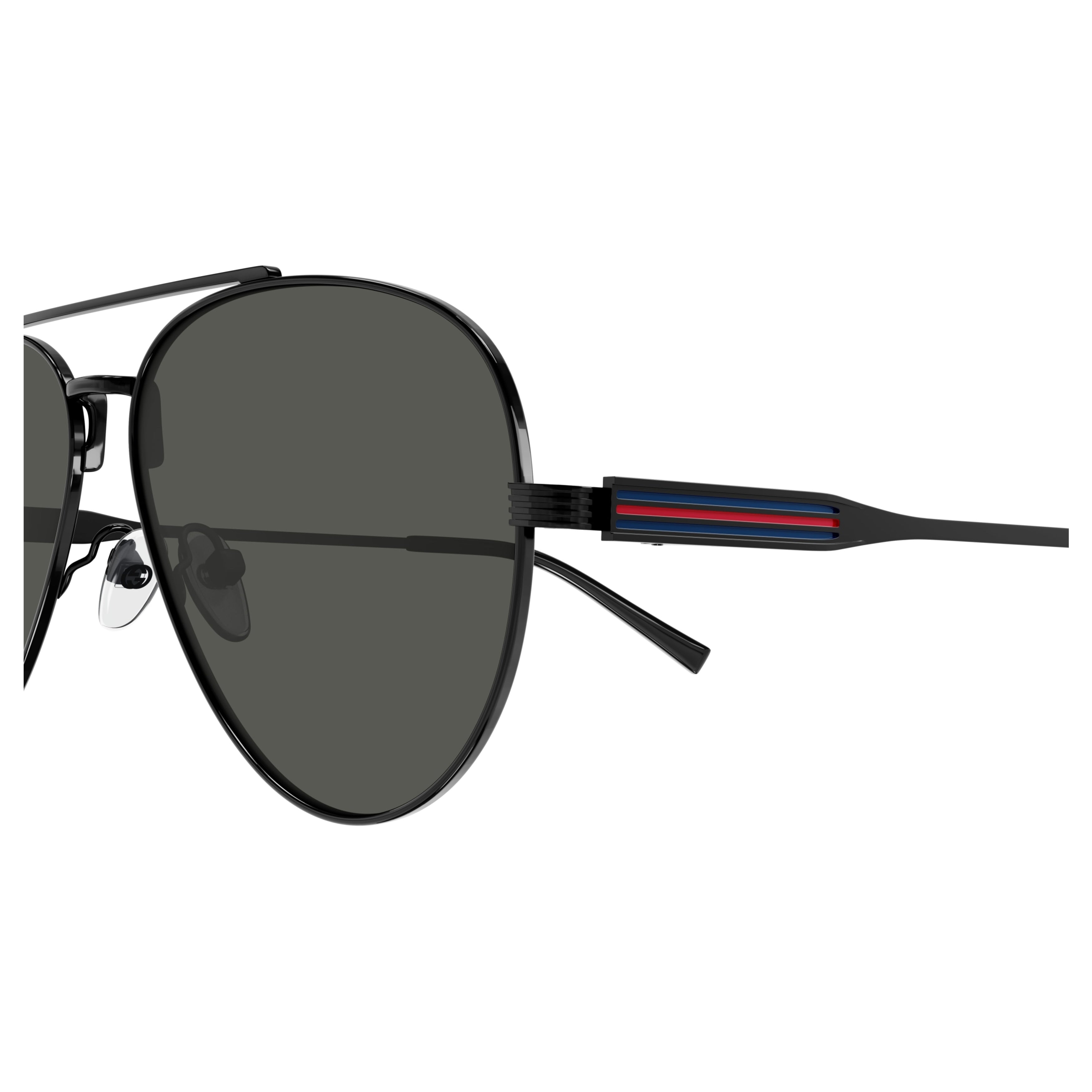 Gg1874s Aviator-Style Black Metal Frame Sunglasses