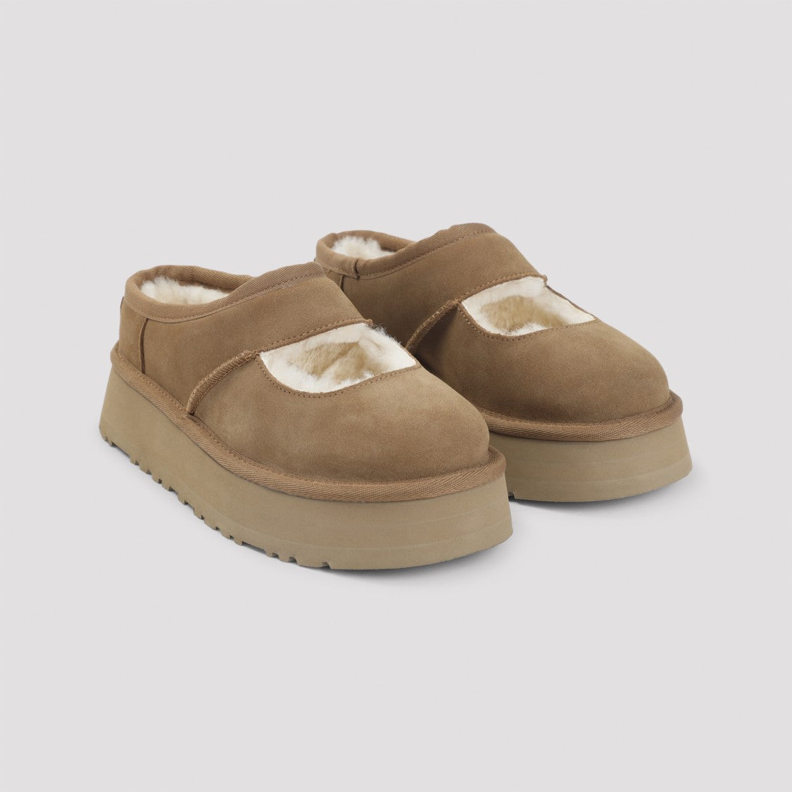 Suede Slippers with Plush Mutton Lining