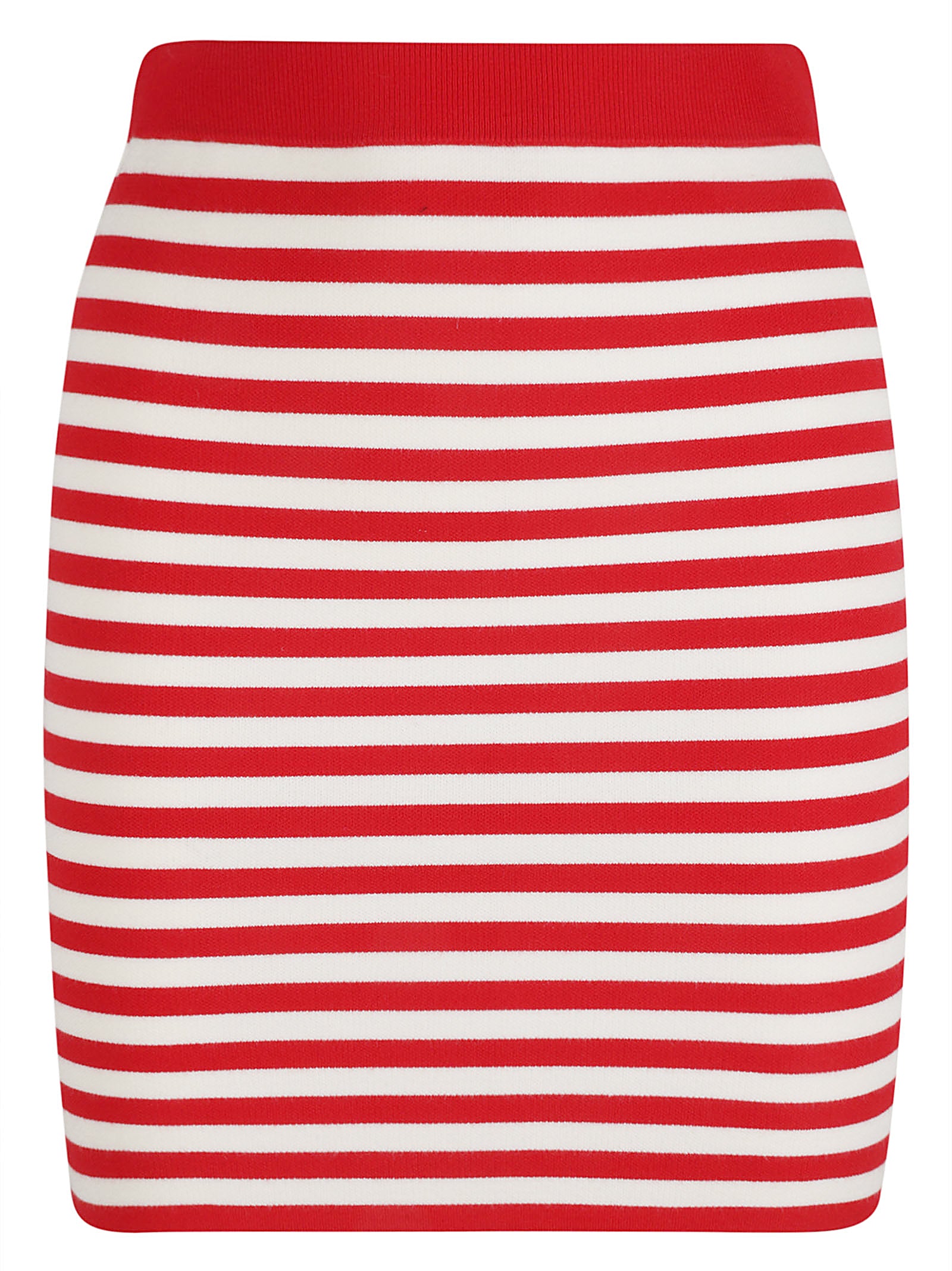 Fitted Striped Skirt with Elasticized Waistband