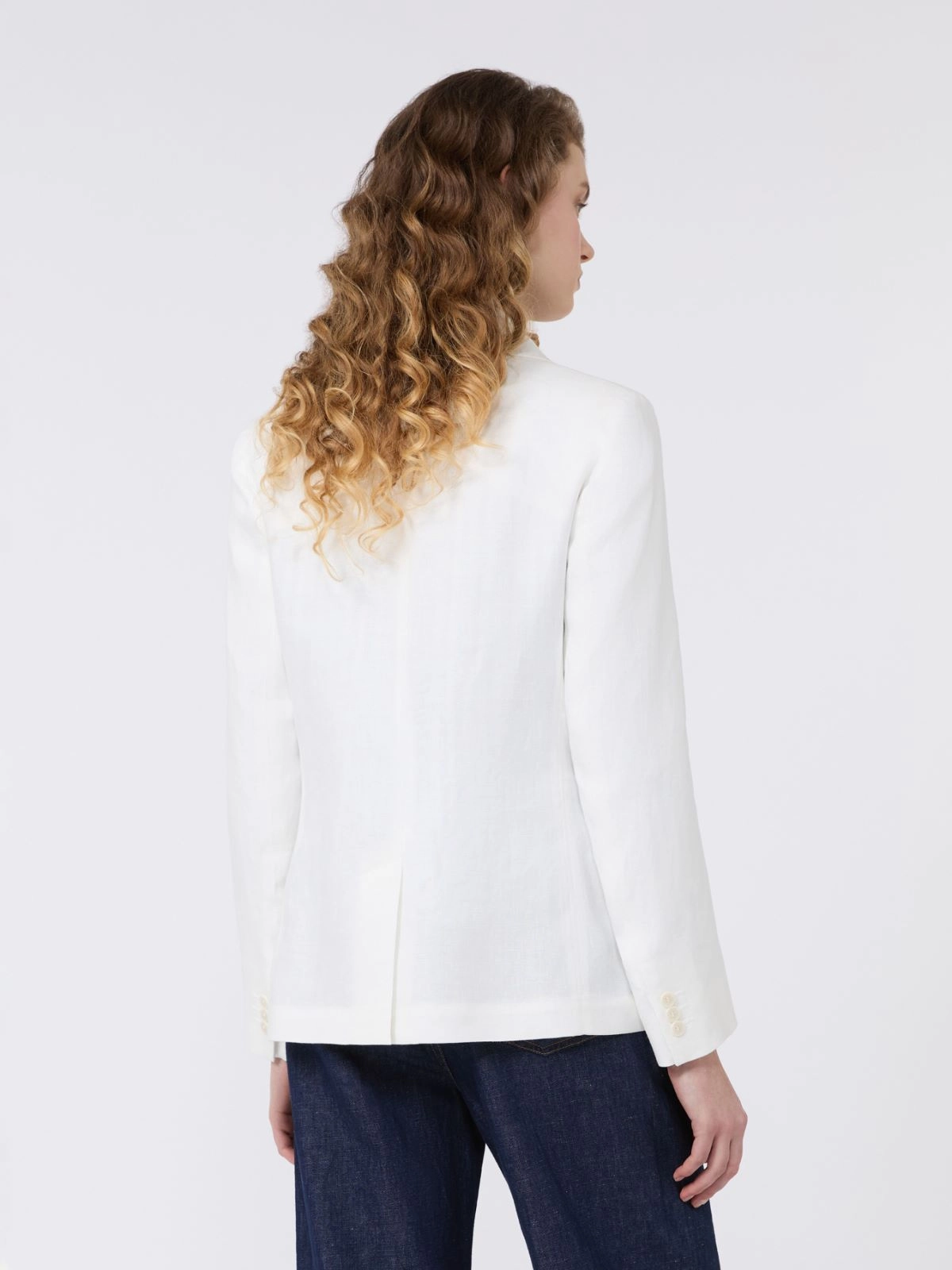 Tailored White Blazer and Flap Pockets