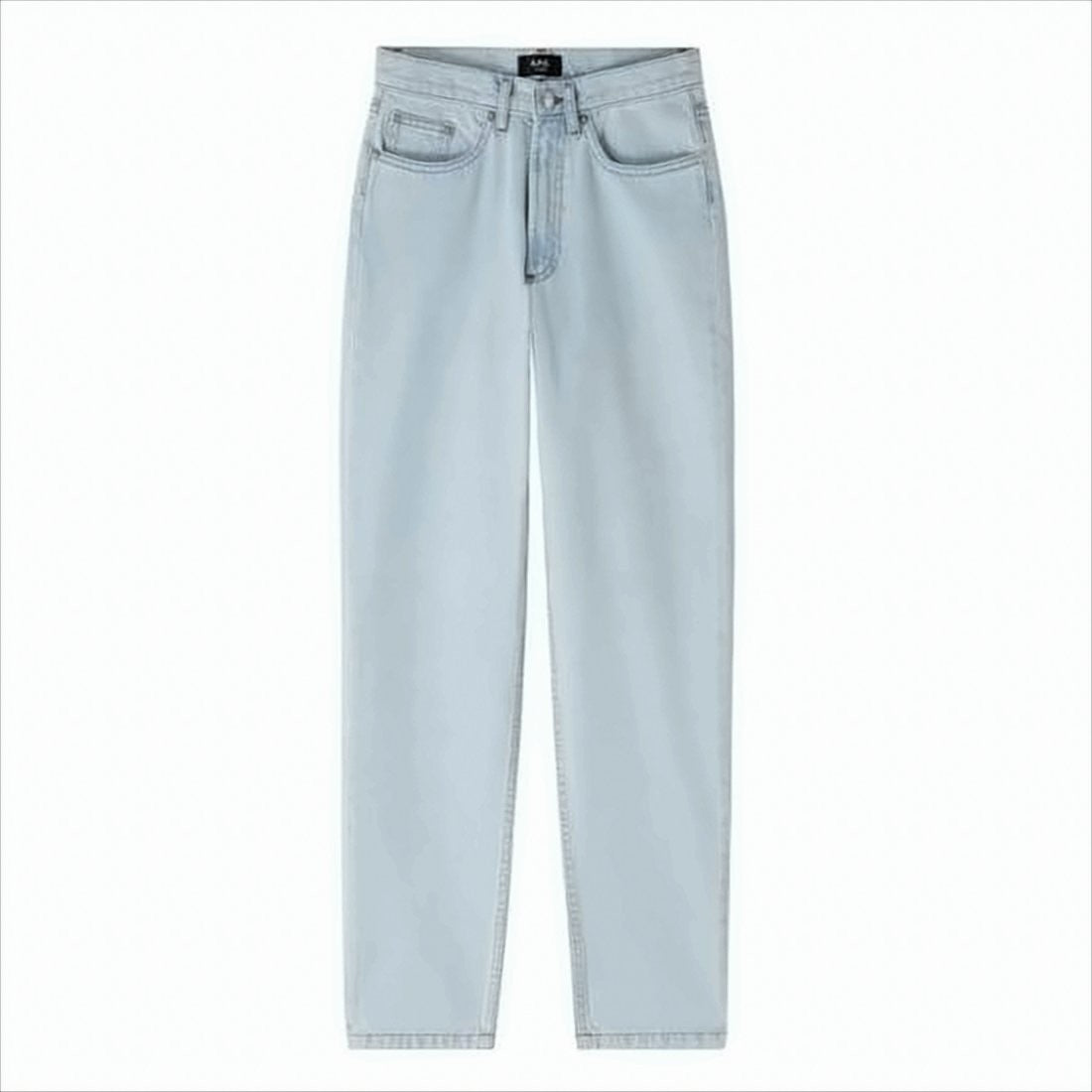 High-Waisted Straight-Leg Denim Pants