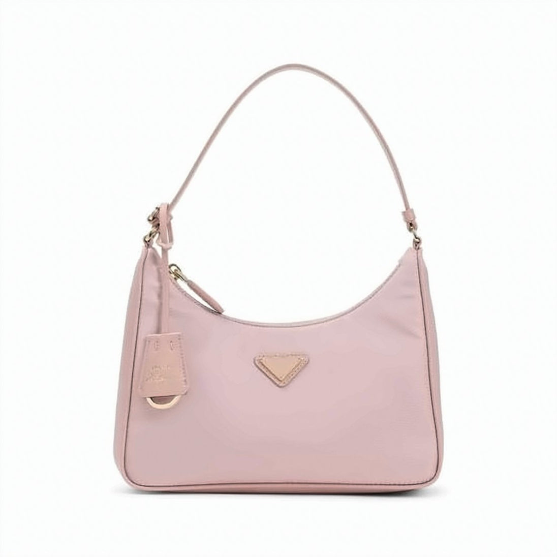 Rectangular Nylon Shoulder Bag With Leather Strap