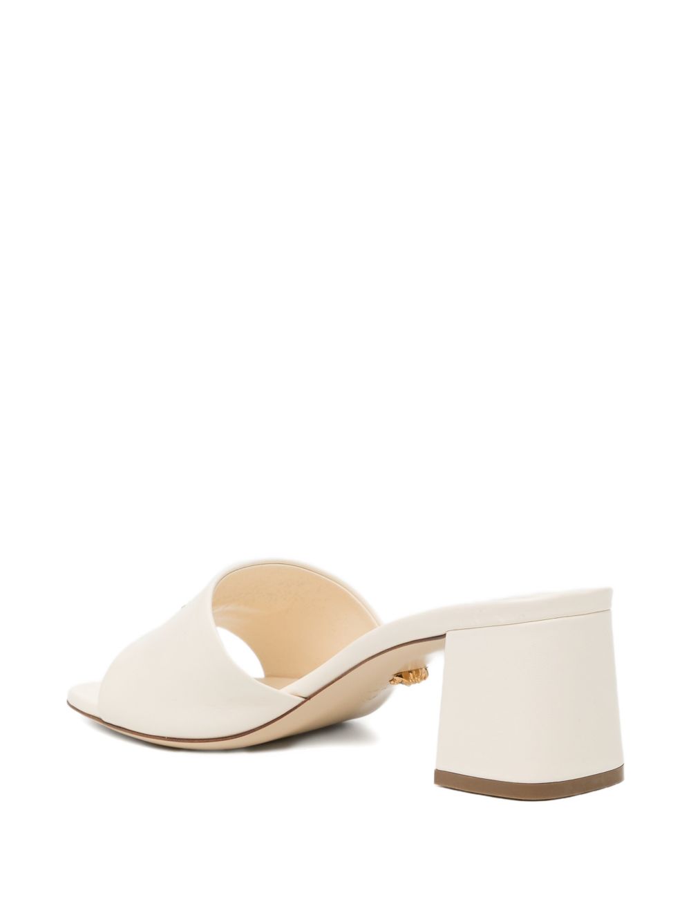 Open Toe Sandals with Metallic Lettering