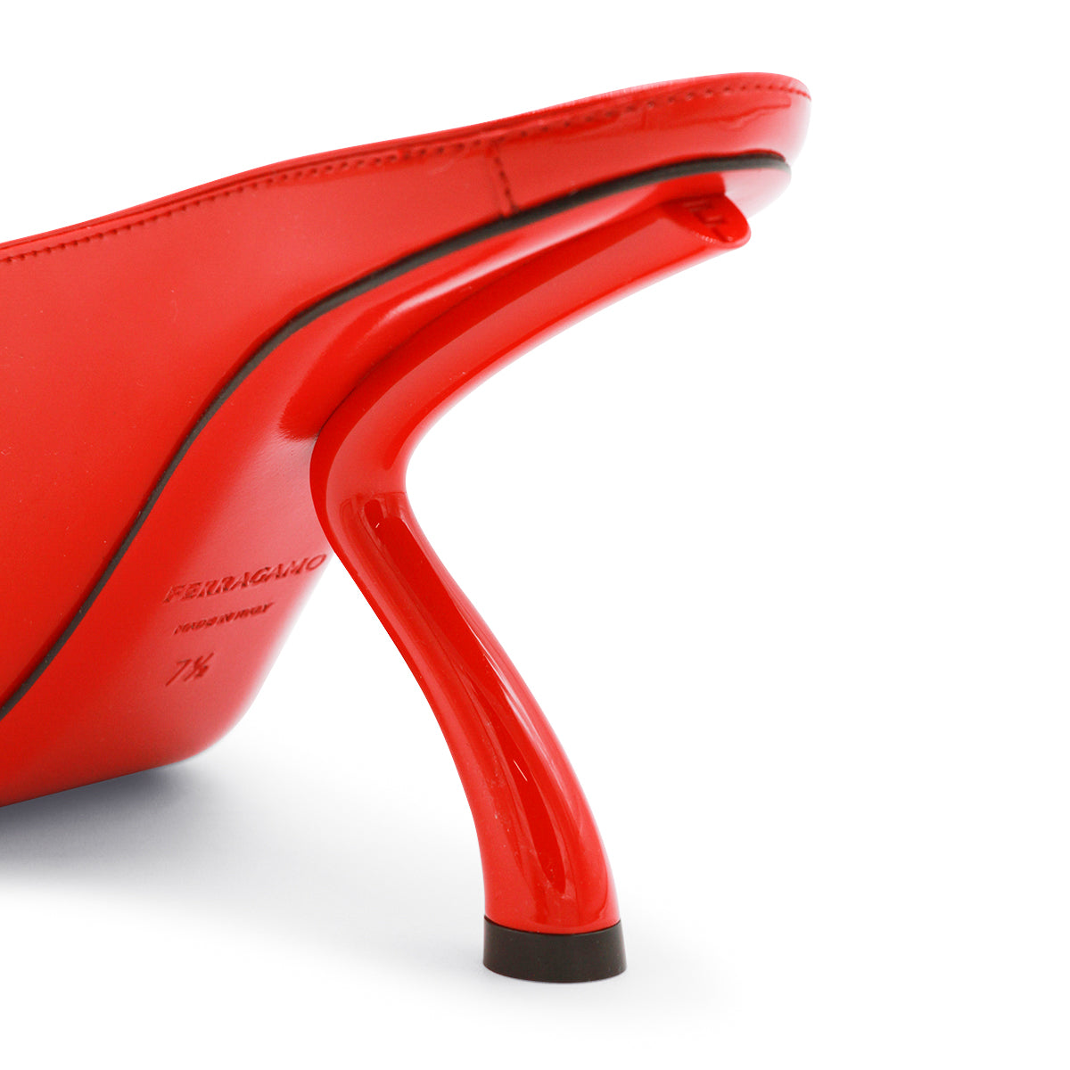 High-Heeled Mules with Sculptural Curved Heel