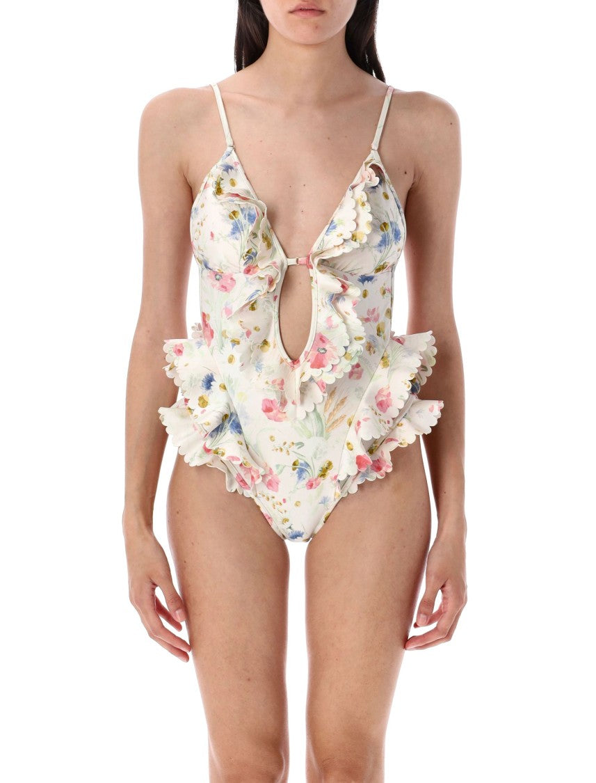 Lucky Waterfall Frill One Piece