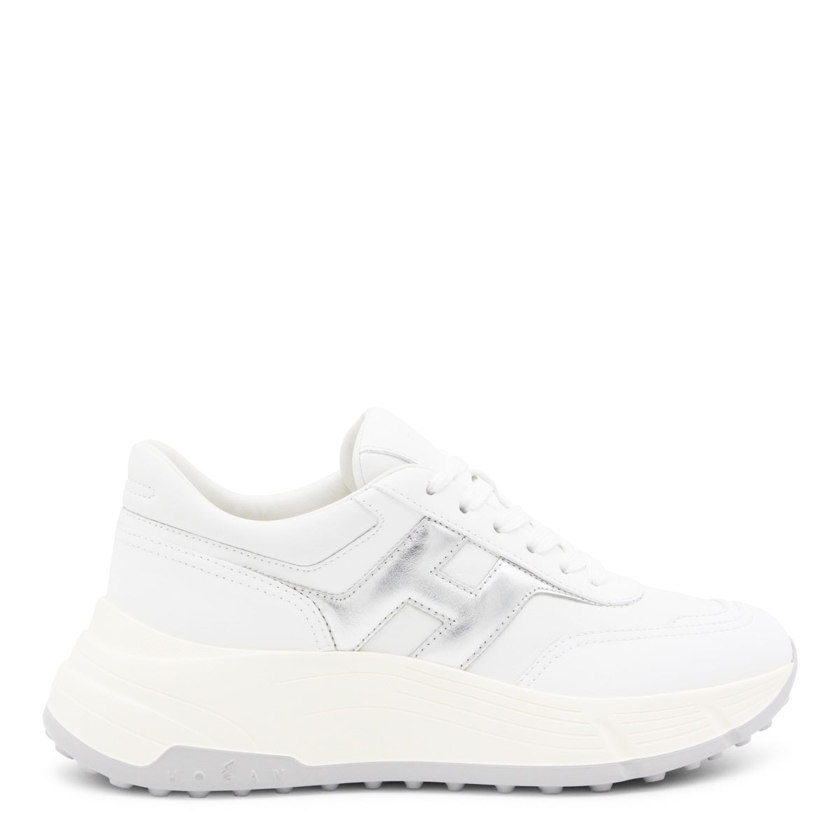 White And Silver Leather Sneakers