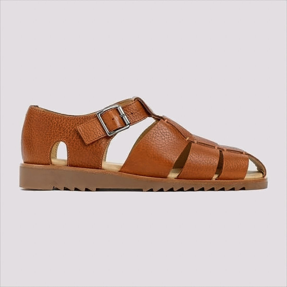 Fisherman Sandal with Textured Leather Straps