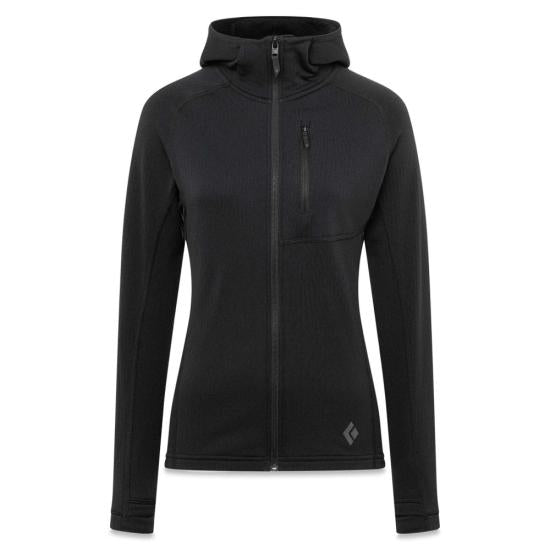 Fitted Black Activewear Jacket With Hood And Zippered Pocket