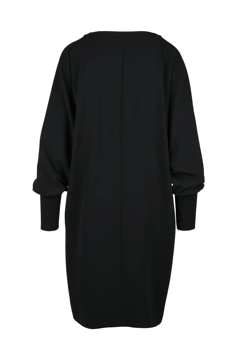 Asti Tunic Dress Batwing Sleeves - Black