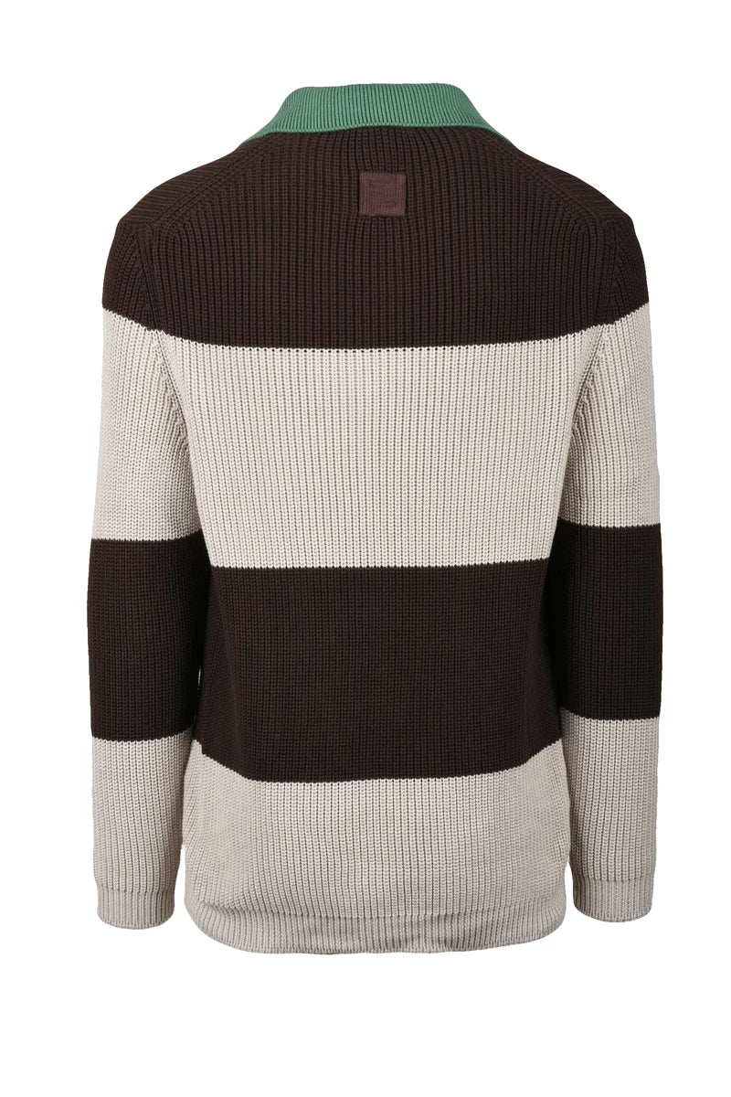 Tricot Polo Cotton - Green/Brown