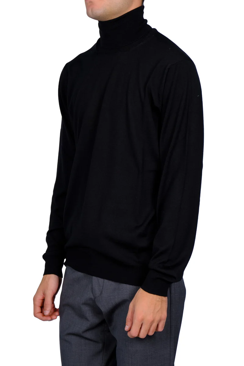 Fitted Merino Wool Turtleneck Sweater