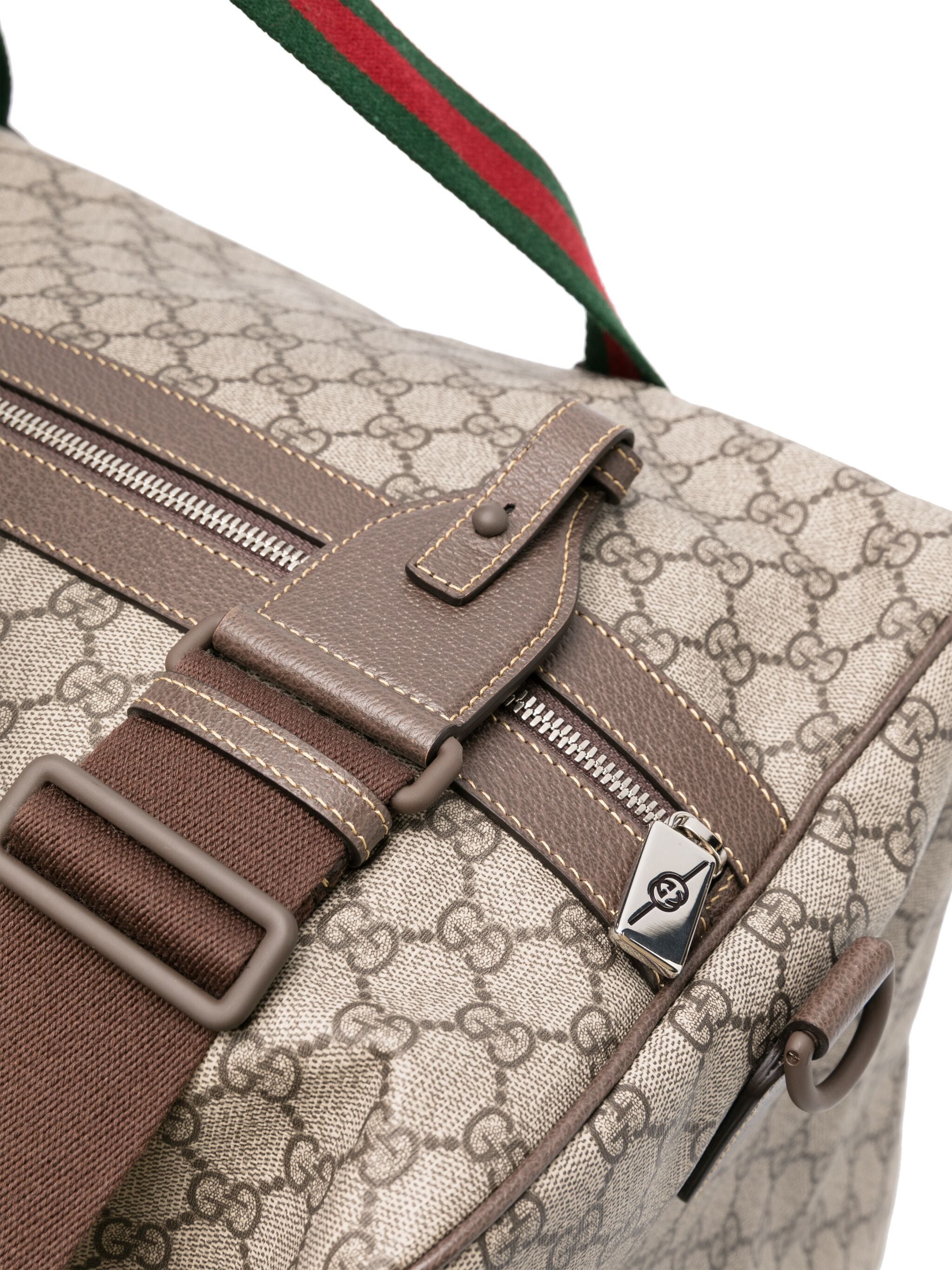 Beige GG Canvas Pattern Duffle Bag