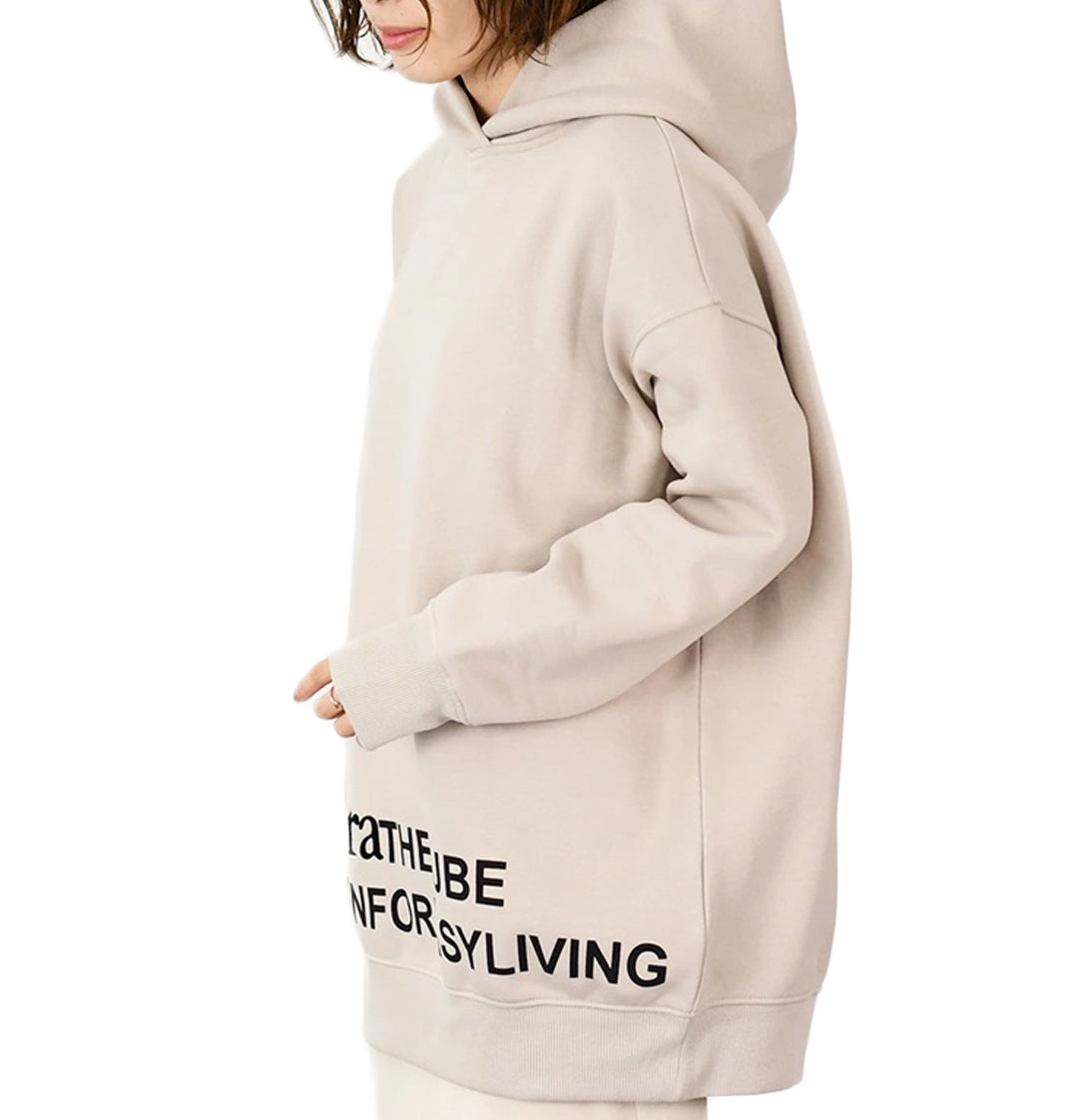 Relaxed-Fit Hoodie with Graphic Text Detail