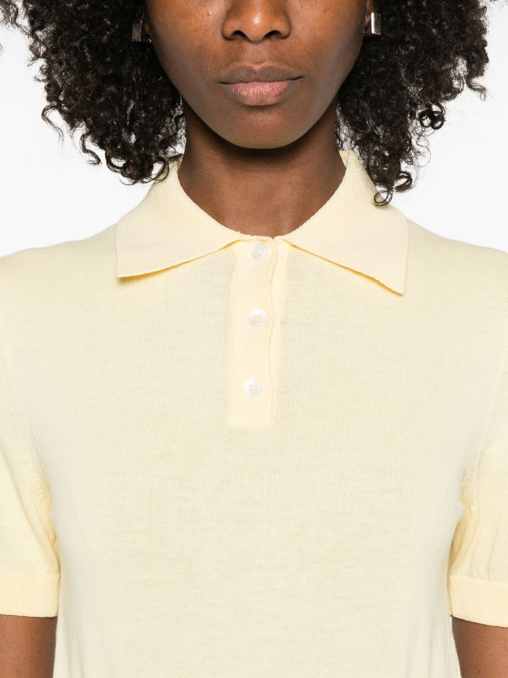 Cropped Polo Shirt with Classic Collar