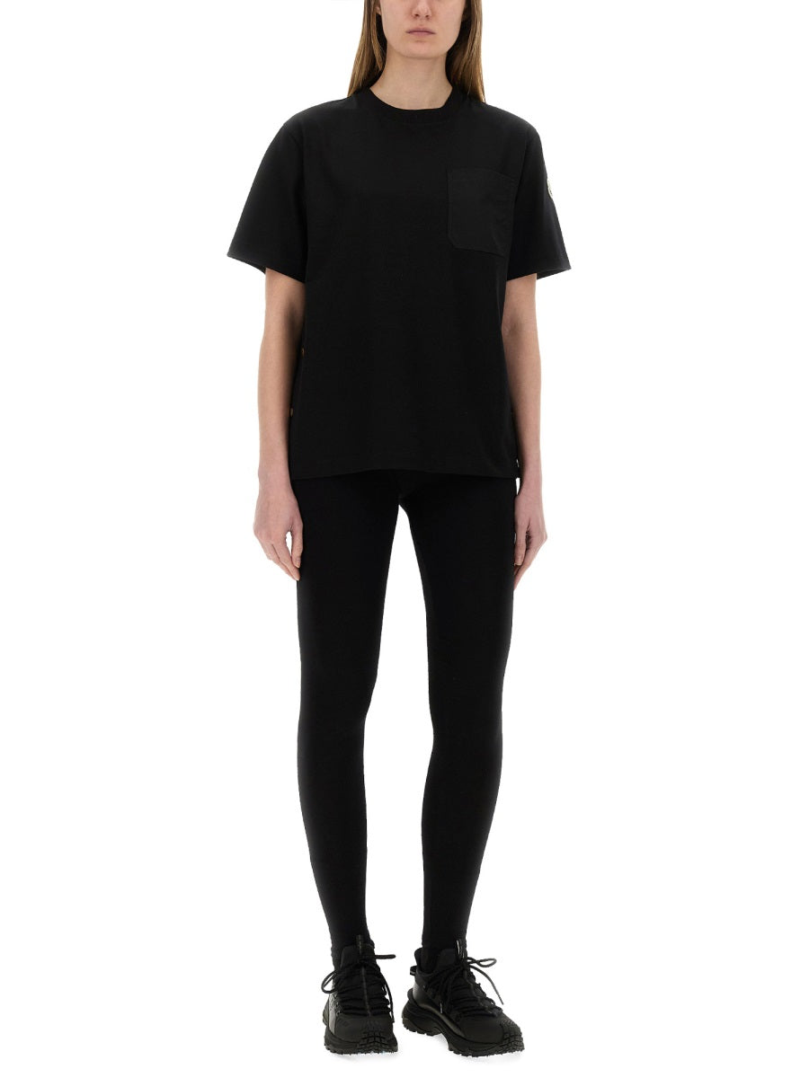 T-Shirt with Side Button Detail in Soft Cotton