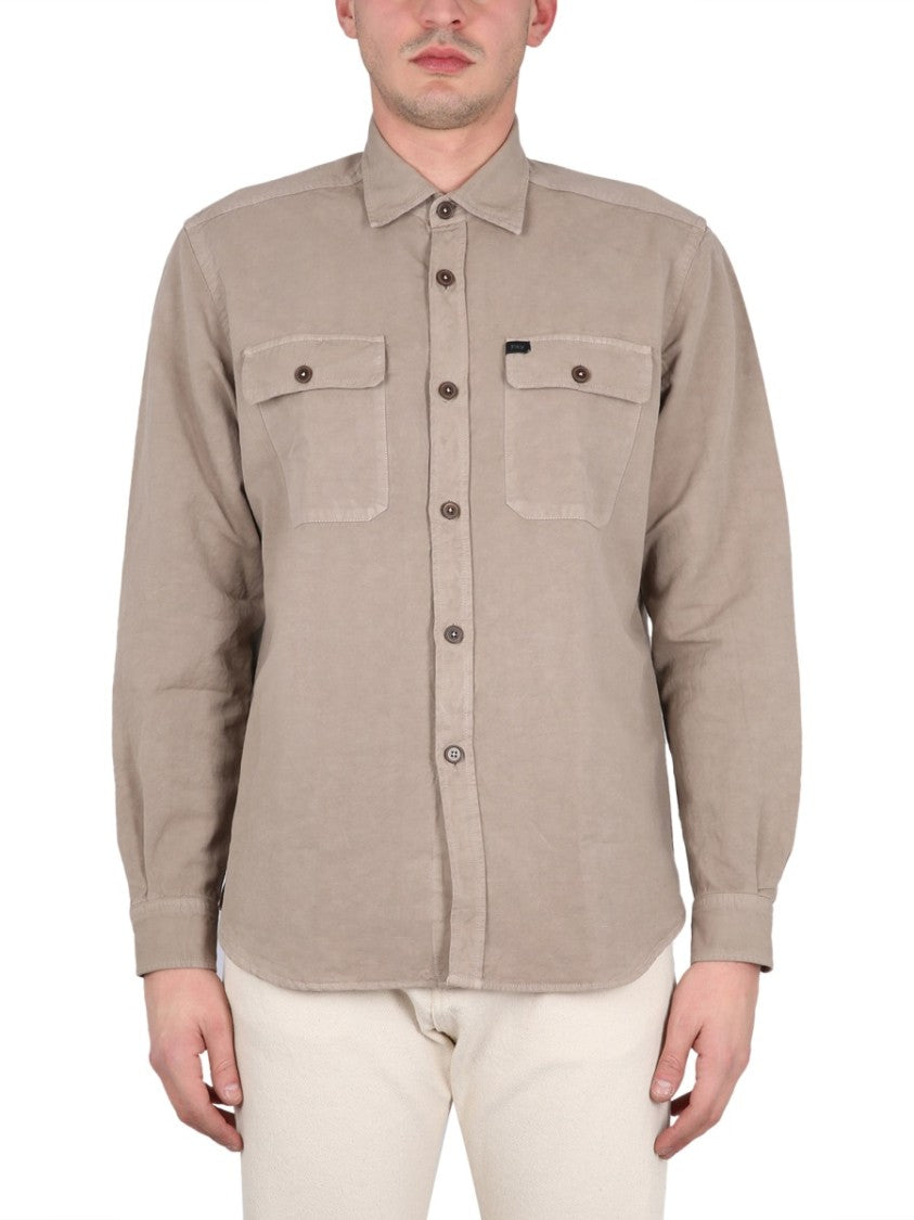 Textured Cotton-Linen Shirt With Classic Collar