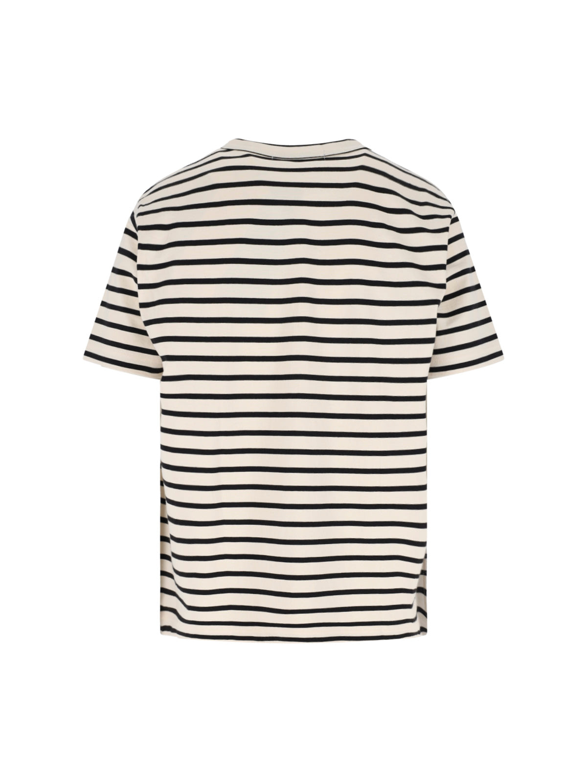 Cream Horizontal Stripe Cotton T-shirt