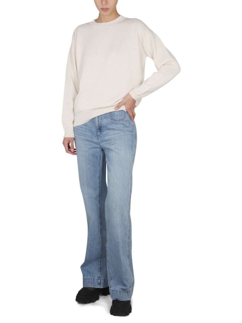 Long-Sleeved Shirt With Cross-Neck Design