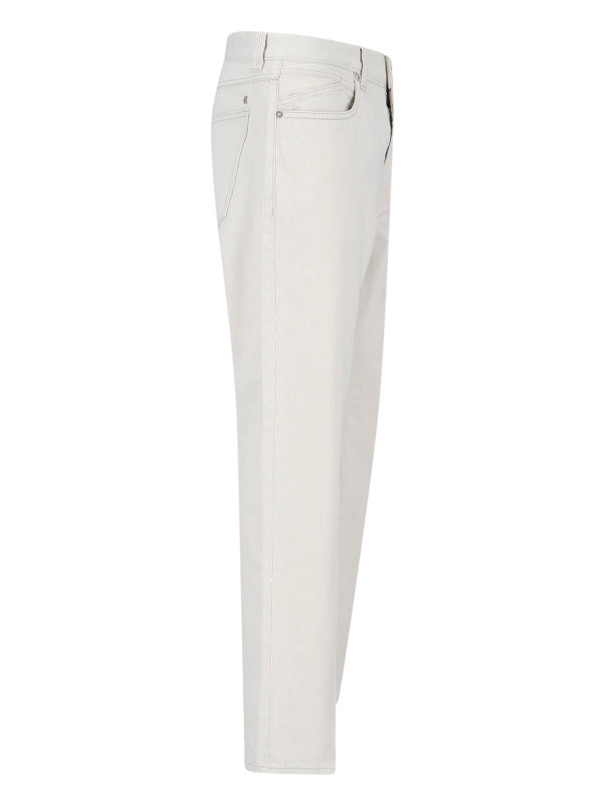 Grey Straight-Leg Cotton Denim Jeans